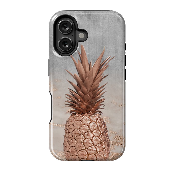 iPhone 16 StrongFit Rose Gold Pineapple and Marble by  Utart