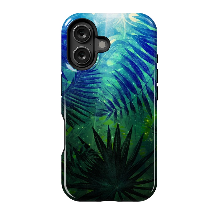 iPhone 16 StrongFit Aloha Blue Jungle Night by  Utart