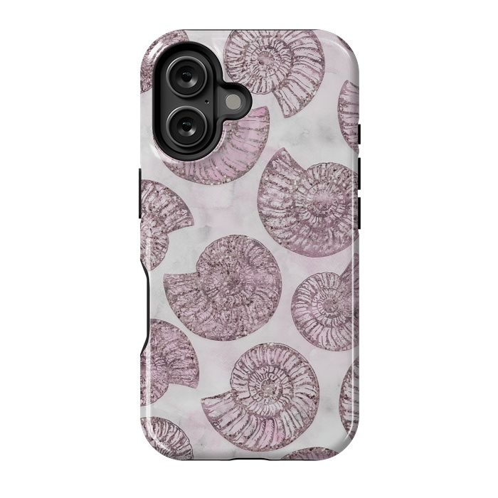 iPhone 16 StrongFit Soft Pink Fossils  by Andrea Haase