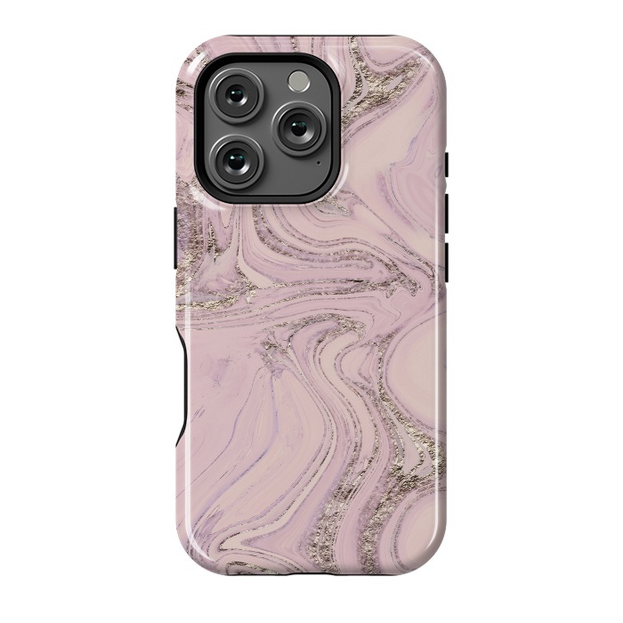 iPhone 16 Pro StrongFit Glamorous Sparke Soft Pink Marble 2 by Andrea Haase