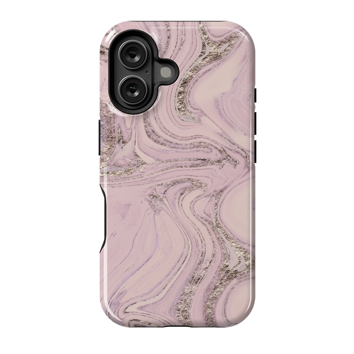 iPhone 16 StrongFit Glamorous Sparke Soft Pink Marble 2 by Andrea Haase