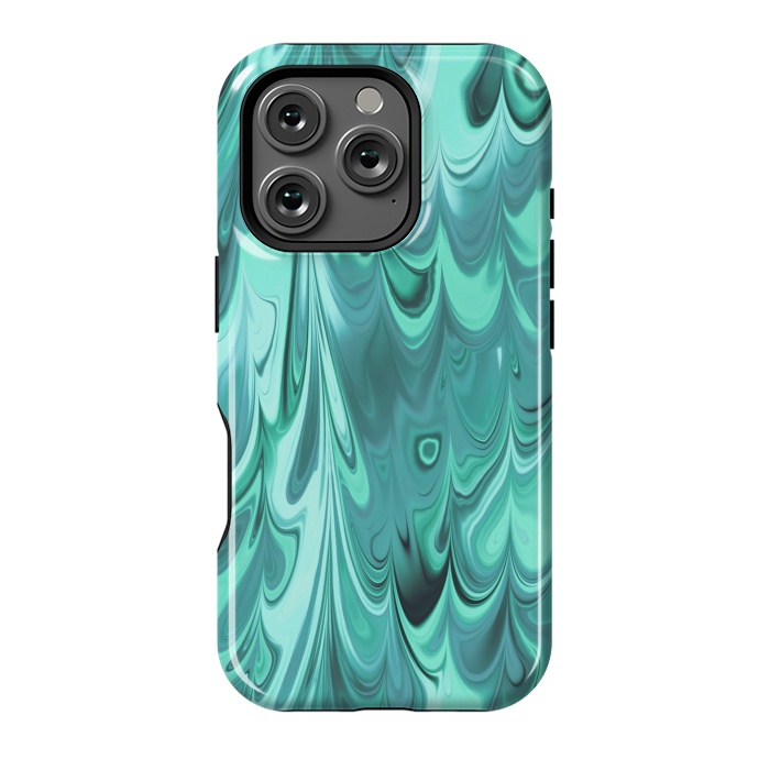 iPhone 16 Pro StrongFit Faux Turquoise Marble 2 by Andrea Haase