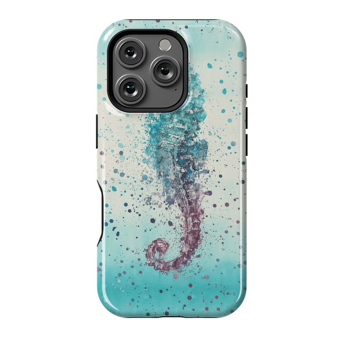 iPhone 16 Pro StrongFit Seahorse Watercolor Art by Andrea Haase