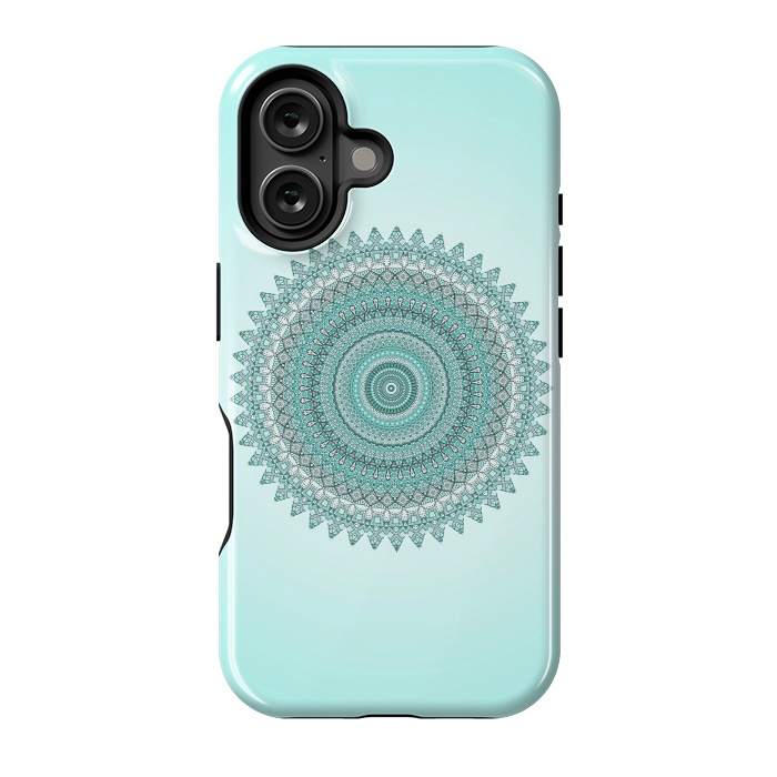 iPhone 16 StrongFit Magical Teal Mandala by Andrea Haase