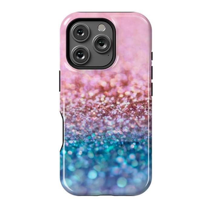 iPhone 16 Pro StrongFit Teal and Rose Gold Glitter Dance by  Utart