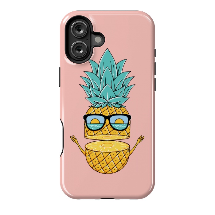 iPhone 16 Plus StrongFit Pineapple Sunglasses Pink by Coffee Man