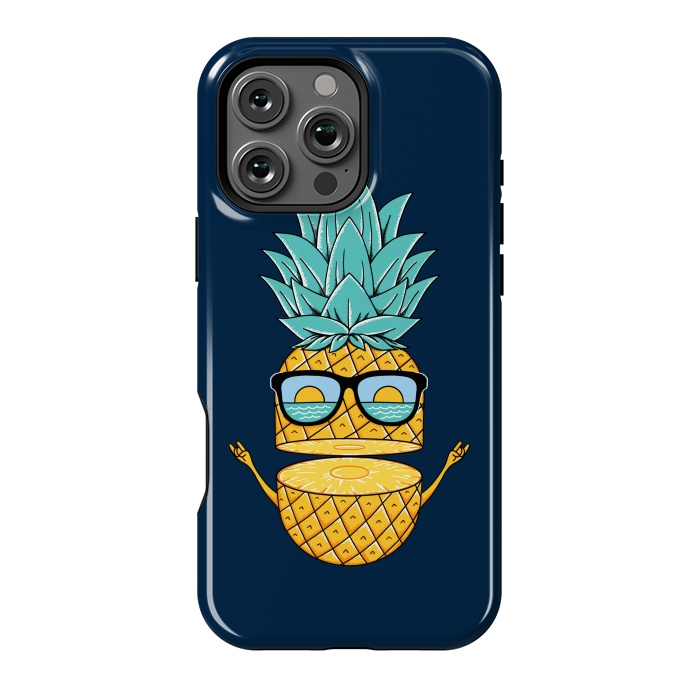 iPhone 16 Pro Max StrongFit Pineapple Sunglasses Blue by Coffee Man