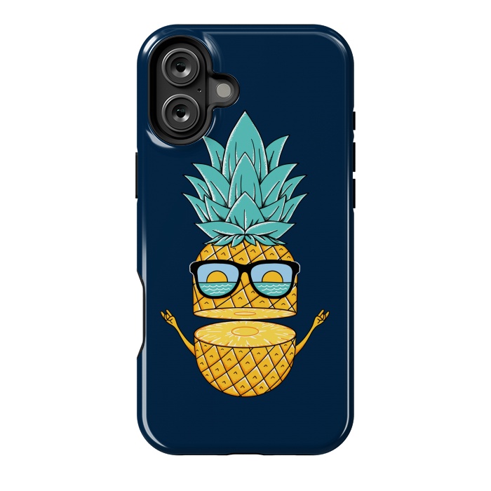 iPhone 16 Plus StrongFit Pineapple Sunglasses Blue by Coffee Man