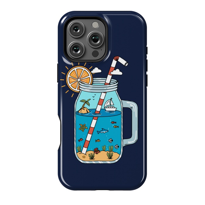 iPhone 16 Pro Max StrongFit Drink Landscape Blue by Coffee Man