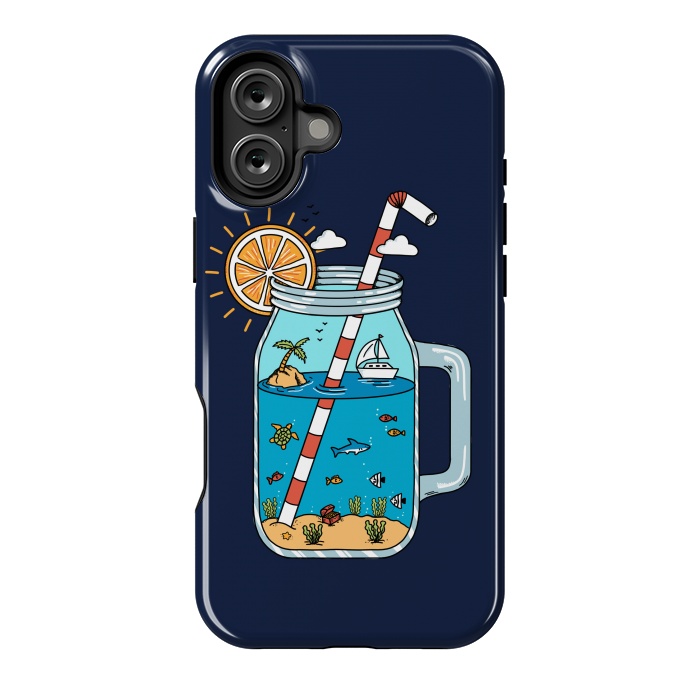 iPhone 16 Plus StrongFit Drink Landscape Blue by Coffee Man