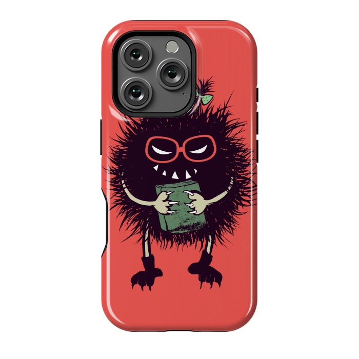 iPhone 16 Pro StrongFit Geek Evil Bug Character Loves Reading by Boriana Giormova