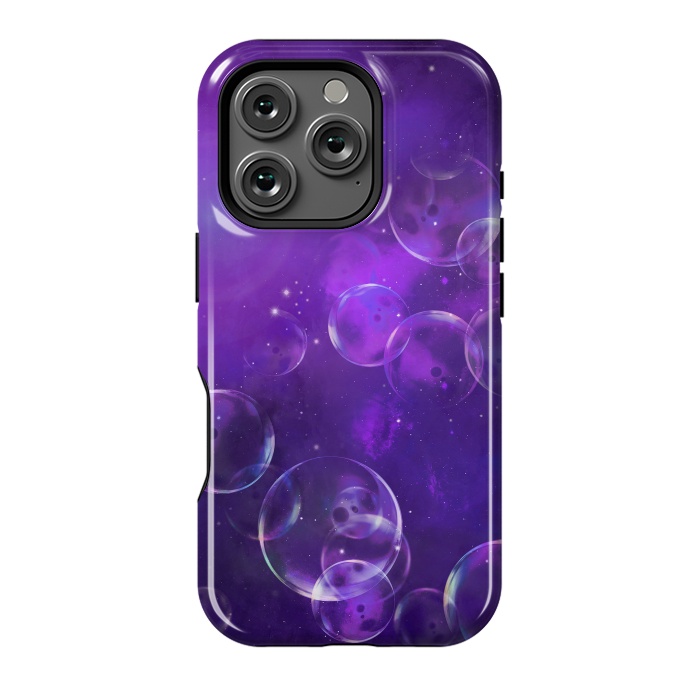 iPhone 16 Pro StrongFit Surreal Purple Bubbles by Andrea Haase