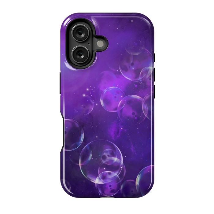 iPhone 16 StrongFit Surreal Purple Bubbles by Andrea Haase