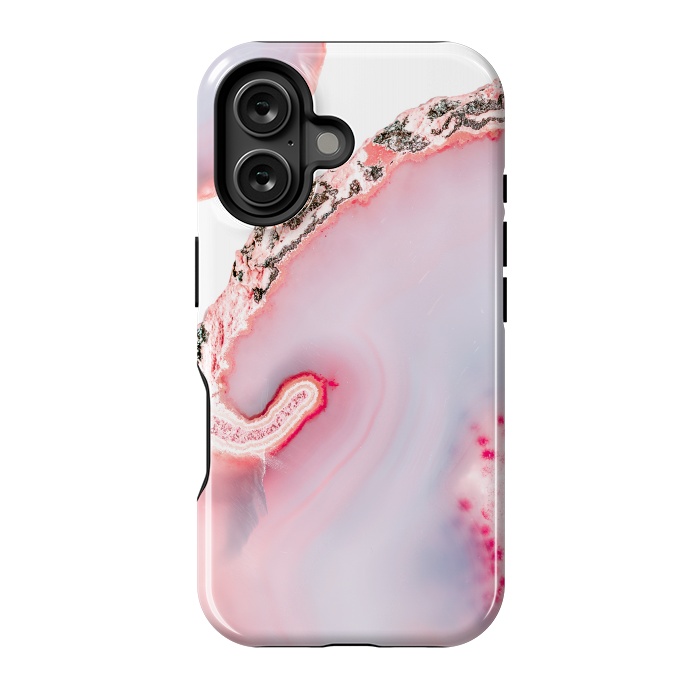 iPhone 16 StrongFit Pink Agate Slices by  Utart