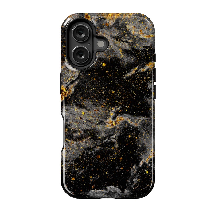 iPhone 16 StrongFit Galaxy Black Gold by Gringoface Designs