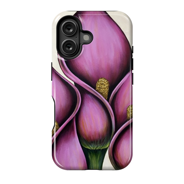 iPhone 16 StrongFit New Pink Calla Lilies by Denise Cassidy Wood