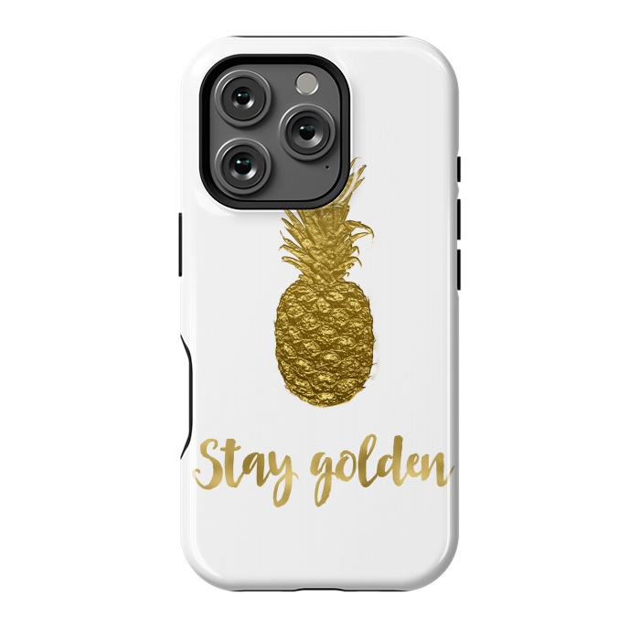 iPhone 16 Pro StrongFit Stay Golden Precious Pineapple by Andrea Haase