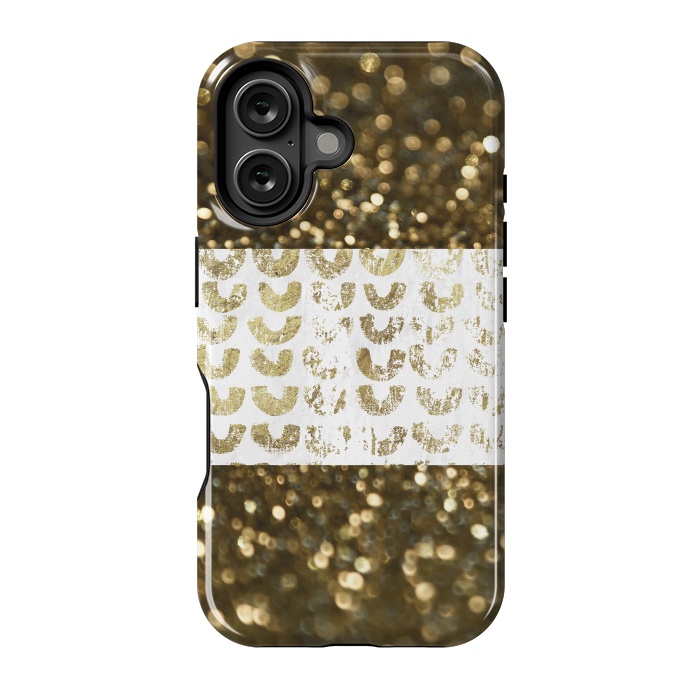 iPhone 16 StrongFit Golden Glitter by Andrea Haase