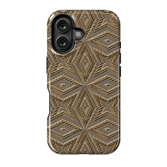 iPhone 16 StrongFit Golden Embossed Ornaments by Andrea Haase