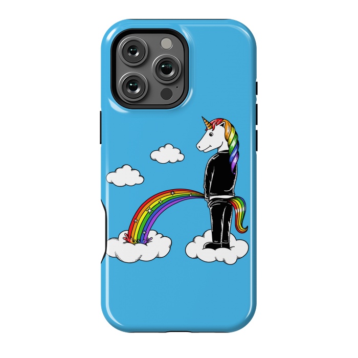 iPhone 16 Pro Max StrongFit Unicorn Rainbow Blue by Coffee Man