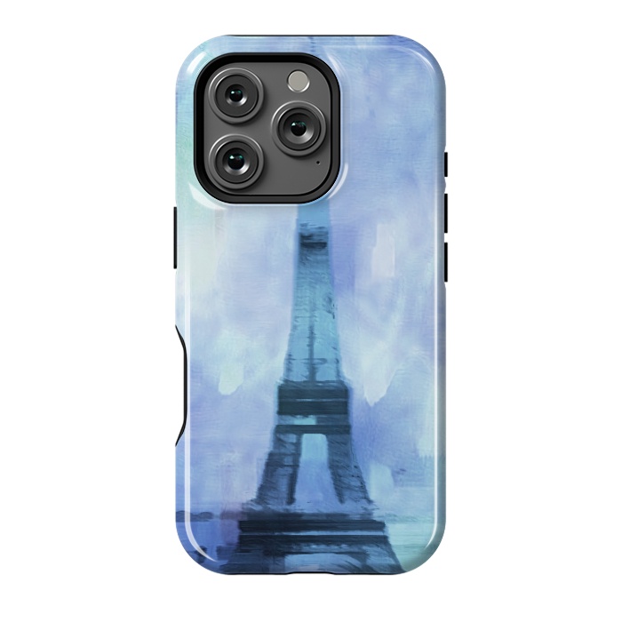 iPhone 16 Pro StrongFit Blue Paris Watercolor  by Andrea Haase