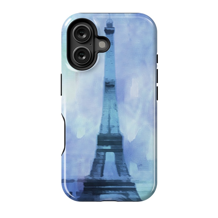 iPhone 16 StrongFit Blue Paris Watercolor  by Andrea Haase