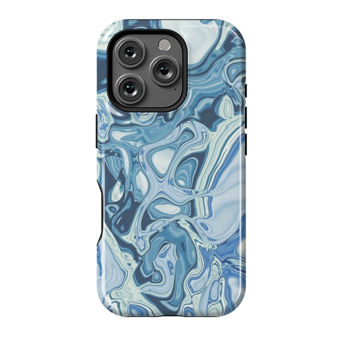 iPhone 16 Pro StrongFit Blue Liquid Marble 2 by Andrea Haase