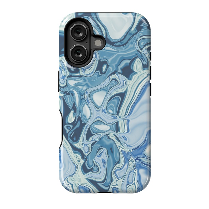 iPhone 16 StrongFit Blue Liquid Marble 2 by Andrea Haase