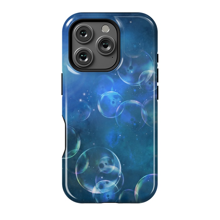 iPhone 16 Pro StrongFit Surreal Blue Bubbles by Andrea Haase