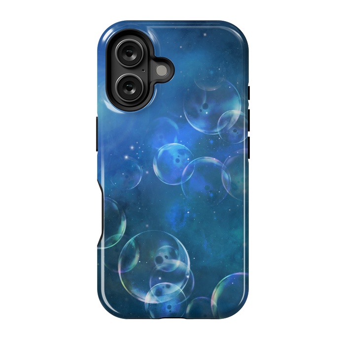 iPhone 16 StrongFit Surreal Blue Bubbles by Andrea Haase