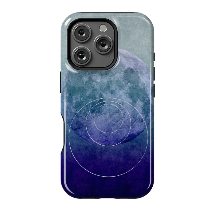 iPhone 16 Pro StrongFit Blue Abstract Moon by Andrea Haase