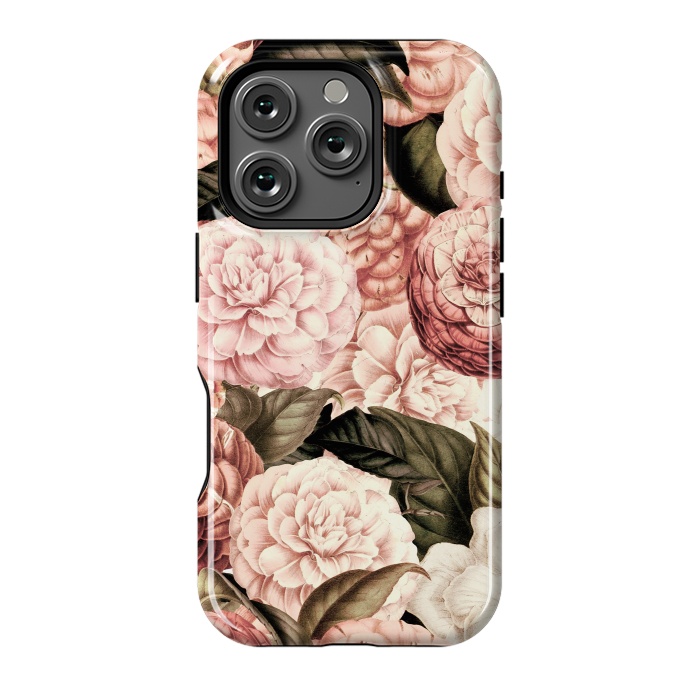 iPhone 16 Pro StrongFit Pink Vintage Camelia Pattern by  Utart