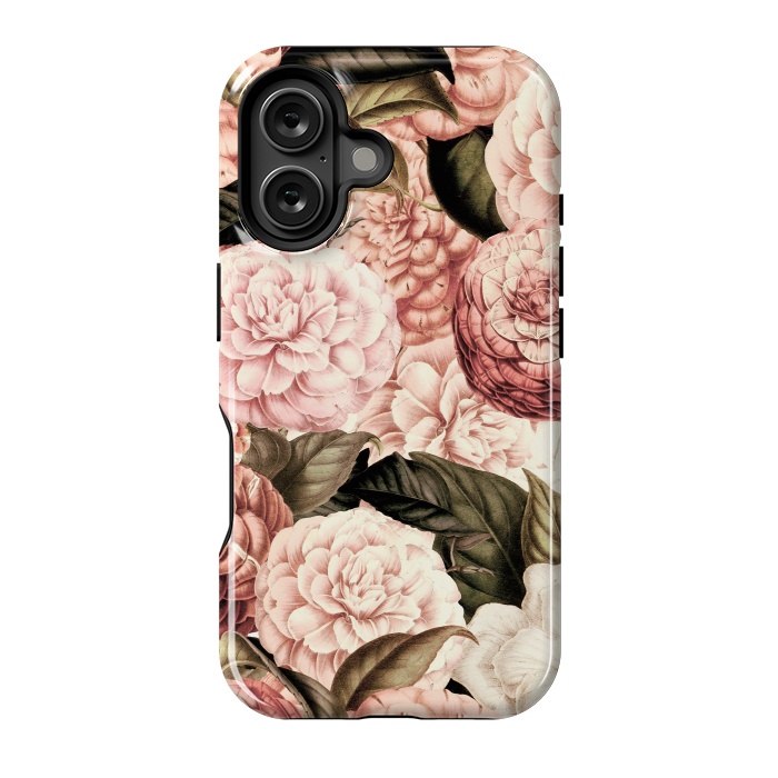 iPhone 16 StrongFit Pink Vintage Camelia Pattern by  Utart