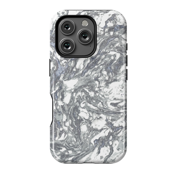 iPhone 16 Pro StrongFit Grey Blue Marble by Andrea Haase