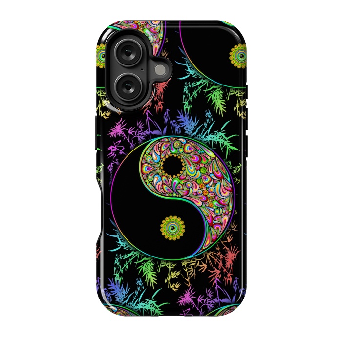 iPhone 16 StrongFit Yin Yang Bamboo Psychedelic by BluedarkArt