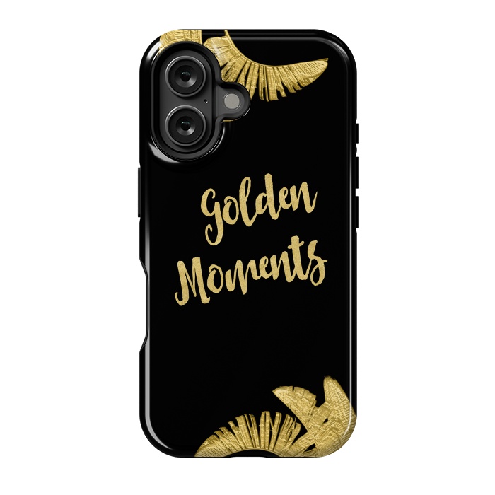 iPhone 16 StrongFit Golden Moments Palm Leaves by Andrea Haase