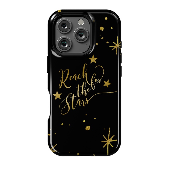 iPhone 16 Pro StrongFit Reach For The Stars Golden Quote by Andrea Haase