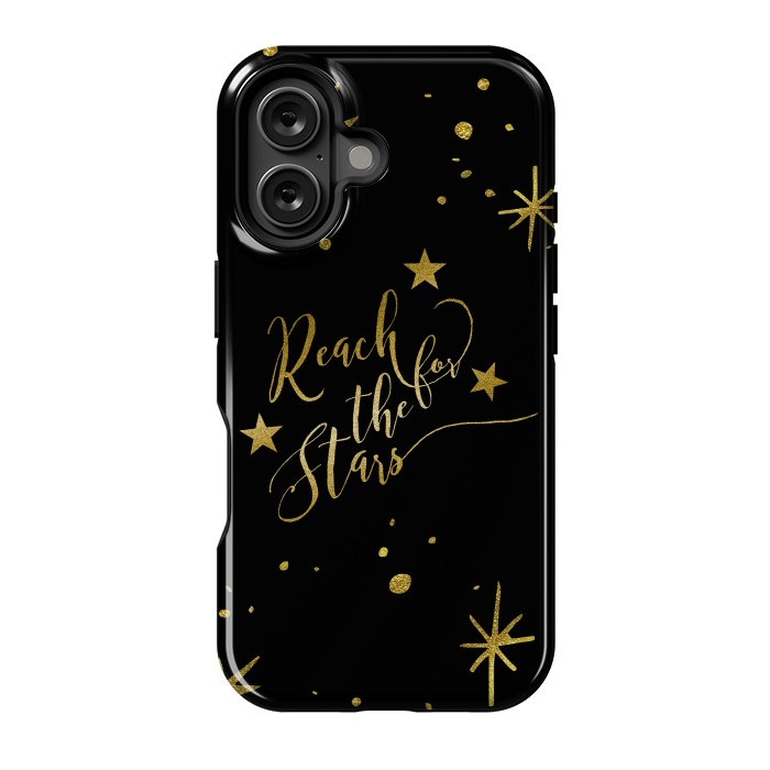 iPhone 16 StrongFit Reach For The Stars Golden Quote by Andrea Haase