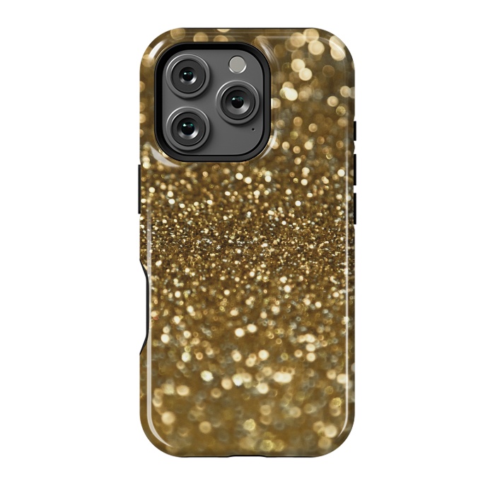 iPhone 16 Pro StrongFit Glittering Faux Gold Glitter by Andrea Haase