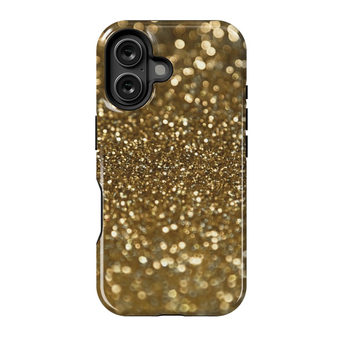 iPhone 16 StrongFit Glittering Faux Gold Glitter by Andrea Haase