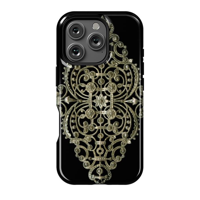 iPhone 16 Pro StrongFit Golden Ornamental Jewelry by Andrea Haase