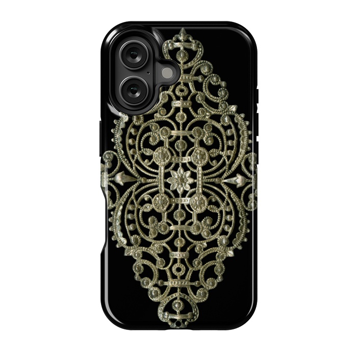 iPhone 16 StrongFit Golden Ornamental Jewelry by Andrea Haase