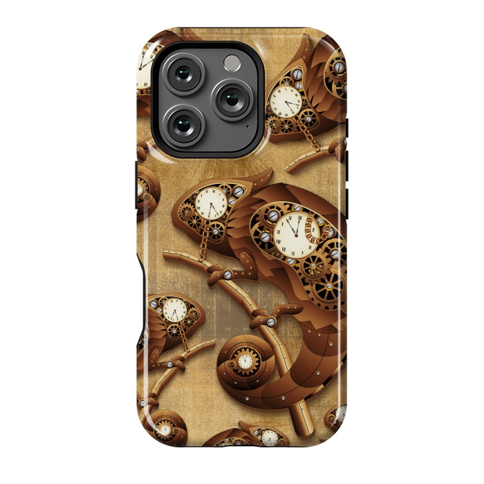 iPhone 16 Pro StrongFit Steampunk Chameleon Vintage Style by BluedarkArt