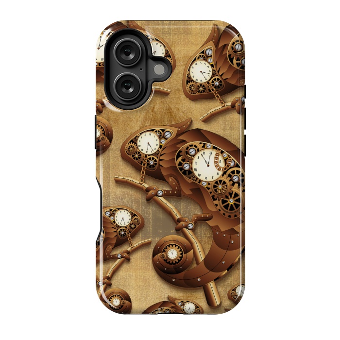 iPhone 16 StrongFit Steampunk Chameleon Vintage Style by BluedarkArt