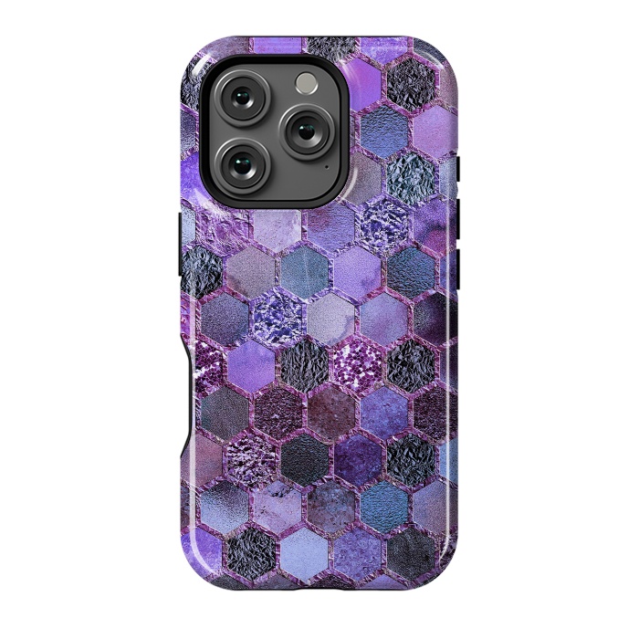 iPhone 16 Pro StrongFit Purple Metal Honeycomb Pattern by  Utart