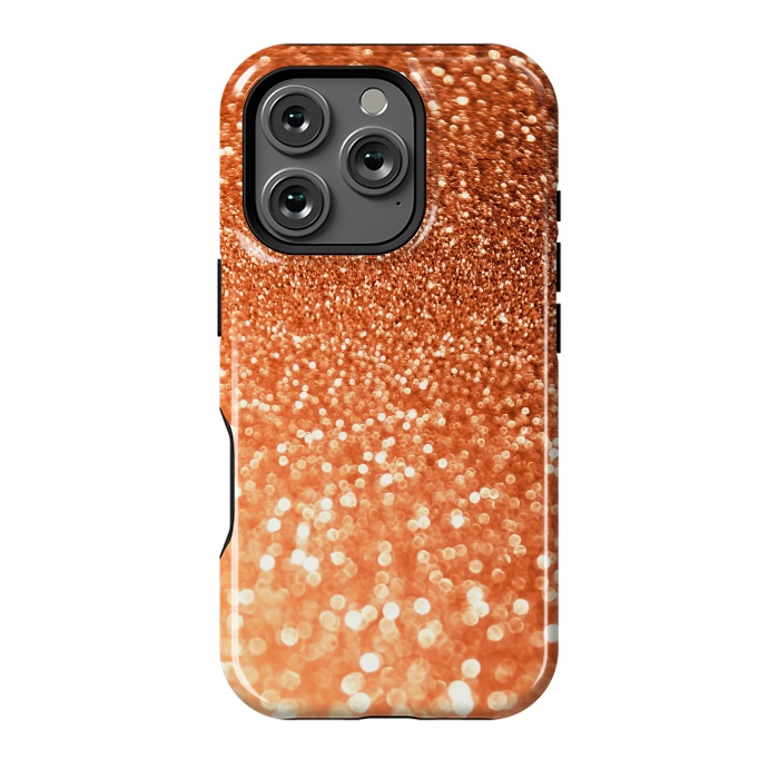 iPhone 16 Pro StrongFit Peach Faux Glitter by  Utart