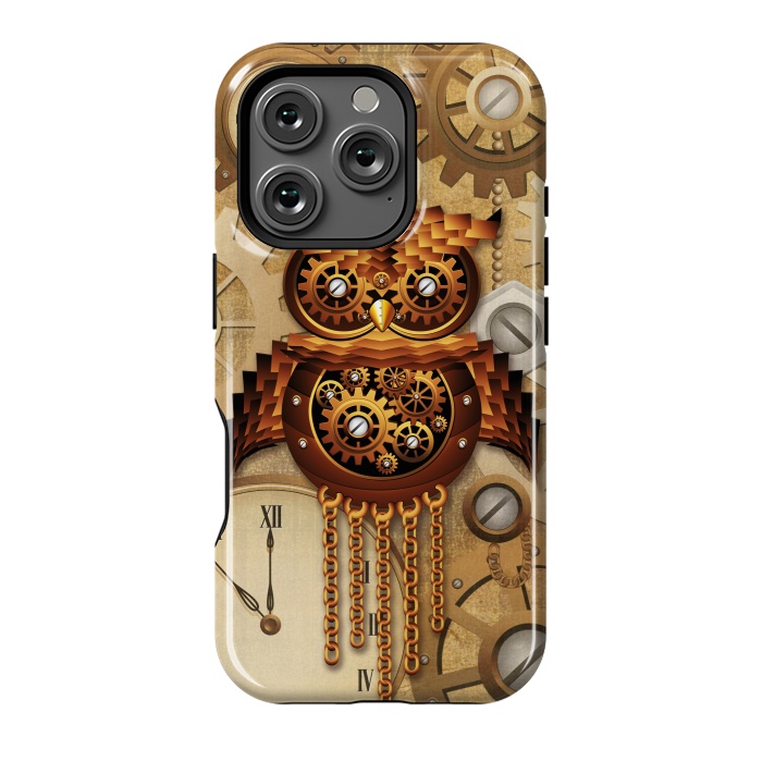 iPhone 16 Pro StrongFit Owl Steampunk Vintage Style by BluedarkArt