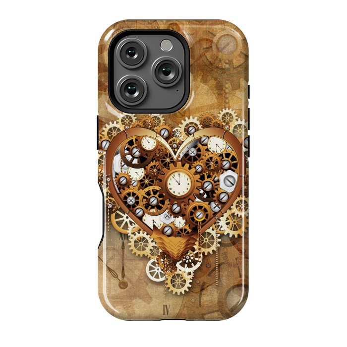 iPhone 16 Pro StrongFit Heart Steampunk Love Machine by BluedarkArt