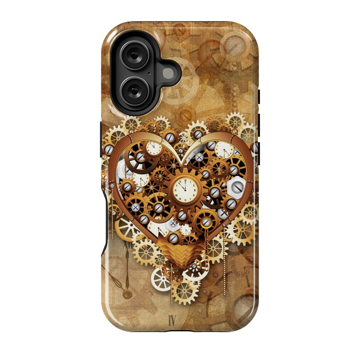 iPhone 16 StrongFit Heart Steampunk Love Machine by BluedarkArt