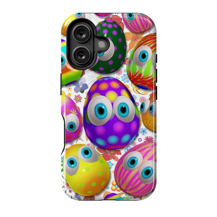 iPhone 16 StrongFit Cute Easter Eggs Cartoon 3d Pattern by BluedarkArt